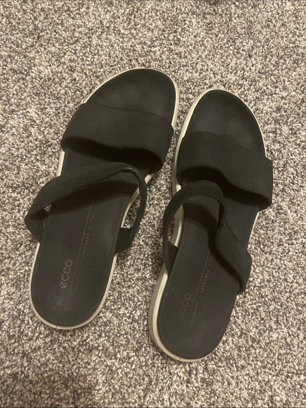 Ecco Women's Black Dual-Strap Slide Sandals
